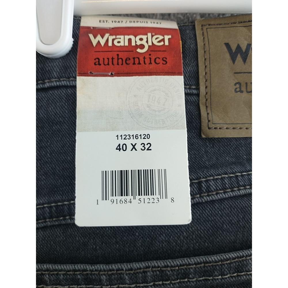 Wrangler Authentics Mens Straight Leg Charcoal Gray Jeans 40x32 112316120 New